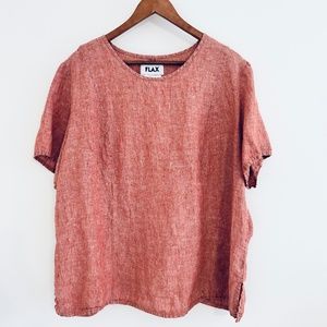 Flax Women's Blouse in Rust Red